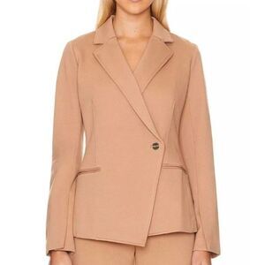 Spanx Women's Perfect Asymmetrical Blazer Toffe Tan Size M